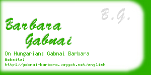 barbara gabnai business card